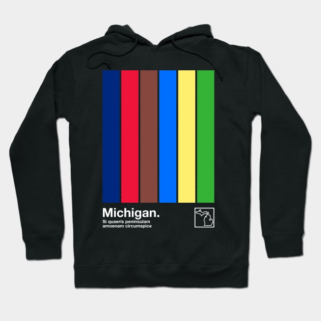 Michigan State Flag  // Original Minimalist Artwork Poster Design Hoodie by DankFutura